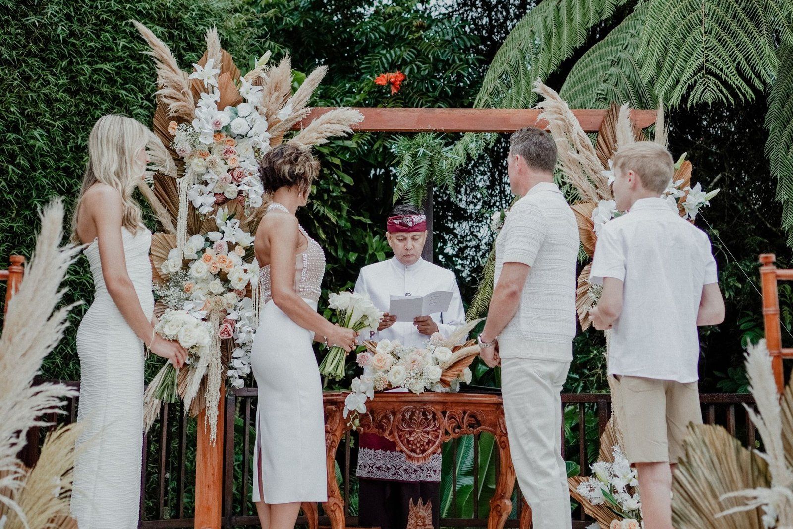 A couple renewing their vows in the gardens