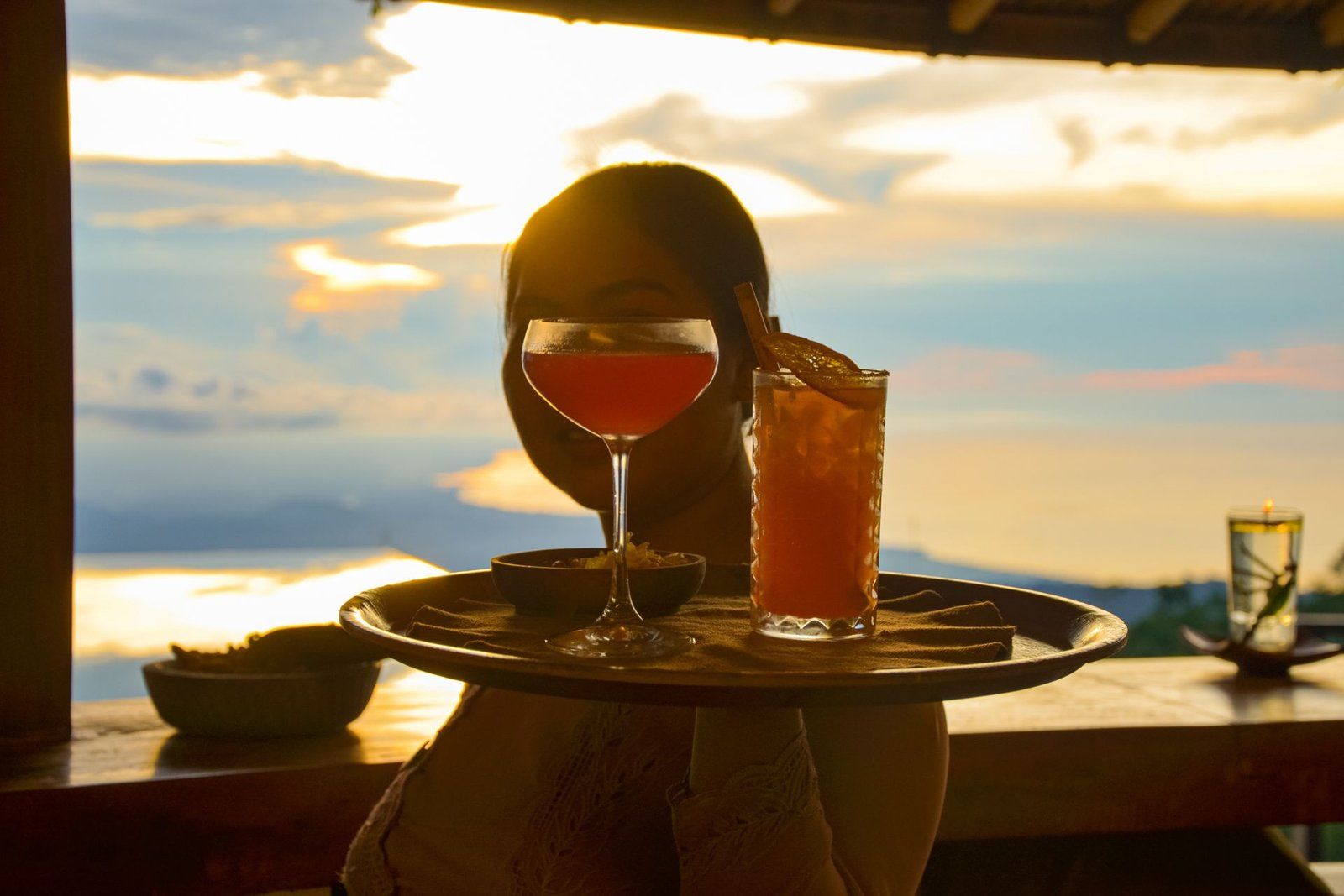 A sunset cocktail at the Sunset Bar
